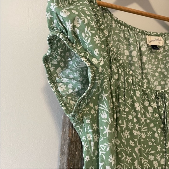 Universal Thread Light Green and White Floral Babydoll Cottagecore Mini Dress - Picture 5 of 7